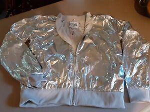 Victoria Secret Sport Fit Silver Metallic Sport Jacket M Last 1