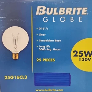 Bulbrite Globe - Candelabra BaseG16.5 Clear - Picture 1 of 5