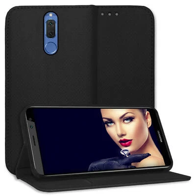 Custodia protettiva a libro per Huawei Mate 10 Lite Cover Bookstyle Case nero - Immagine 1 di 4