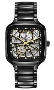 Rado True Square Automatic Open Heart Titanium Black Dial Men's Watch R27086712 - Picture 1 of 5