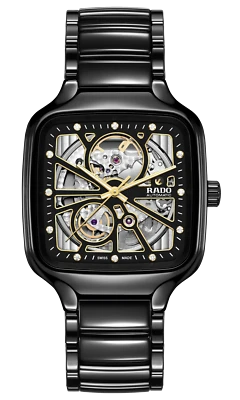 Rado True Square Automatic Open Heart Titanium Black Dial Men's Watch R27086712 - Image 1 of 4