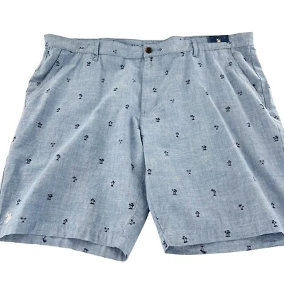 U.S. Polo Assn. Pantalones Cortos Para Hombre Algodón Azul Claro Estampado Palmera Talla W46 Chino a Foto 1 de 4