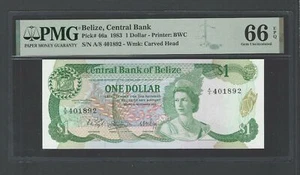 Belize One Dollar 1-7-1983 P46a Uncirculated Grade 66 - Picture 1 of 2
