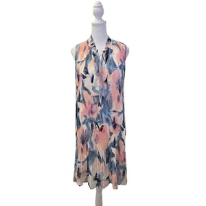 DKNY Aquarell Print Plissee Etuikleid Größe 12 - Bild 1 von 6