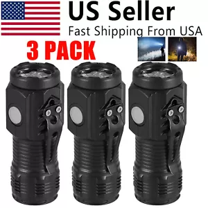 3X Tactical Flashlight Small LED Torch Light Mini Super Bright USB Rechargeable - Picture 1 of 12