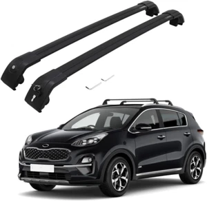 Black Car Roof Rack Cross Bars Fit for KIA Sportage 2016-2022 Aluminum Cross Bar - Picture 1 of 9