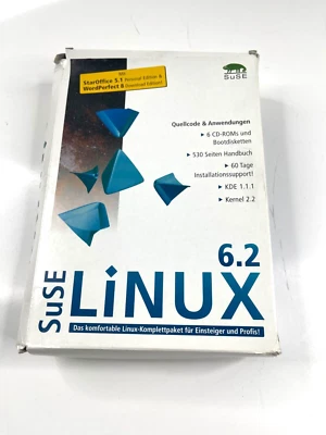 SuSE Linux 6.2  Komplettpaket für Einsteiger und Profis Box - Bild 1 von 4
