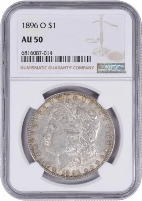 1896-O Morgan Silver Dollar AU50 NGC - Image 1 of 2