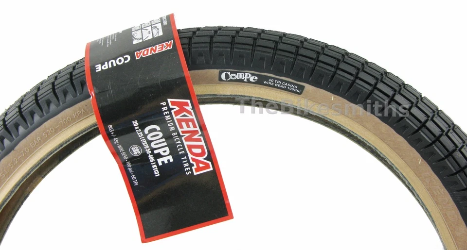 Neumático de bicicleta Kenda Coupe K1131 SRC 20" x 2,25" SKINWALL estilo libre BMX 100 psi Foto 1 de 4