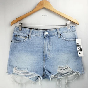 BDG 100% Cotton Girlfriend Hi-Waist Light Blue Denim Cutoff Short NWT$49 [28|29] - Picture 1 of 10