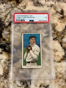 Christy Mathewson 1909 T206 Piedmont Rare 350 Back PSA 1 Freshly Graded Centered - Picture 1 of 2