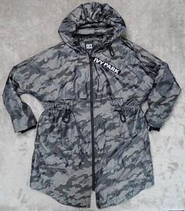 Ivy Park Beyoncé Oversized Gray Black Camouflage Hooded Parka Jacket Size XXS - Picture 1 of 18
