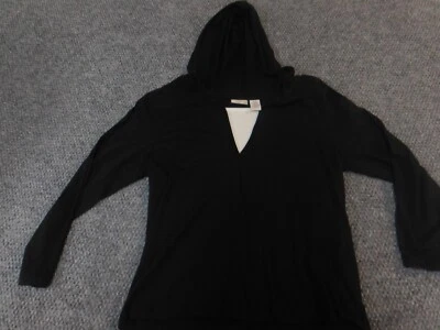 Blusa mediana negra con capucha Caribbean Joe para mujer Foto 1 de 4