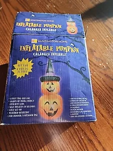 Huntington Home Inflatable Pumpkin -2 Pumpkins w/ Witch Hat- 4 feet tall - Picture 1 of 3
