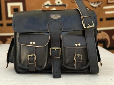 Bolsa de couro vintage carteiro ombro laptop maleta (bolsas masculinas e femininas) - Imagem 1 de 4