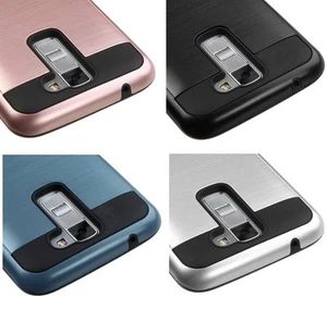 For LG Treasure Tracfone - BRUSHED HYBRID HIGH IMPACT ARMOR HARD TPU CASE COVER - Picture 1 of 28