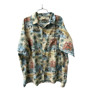 Rima BeachWorld Caribbean Dancin Boozin Hawaiian Button Up Camp Aloha Shirt 2X - Picture 1 of 7