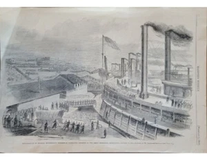 McClernand's Brigade @ Cairo 1862 Harpers Weekly Civil War Wood Block Engraving - Bild 1 von 3