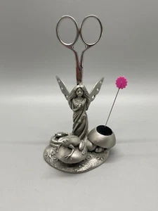 SEWING STATION Fairy Frogs Pewter Miniature Scissor /Pin cushion Williams - Picture 1 of 13