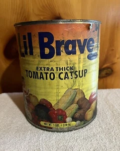 Lil Brave Can Empty Tomato Catsup Vintage - Picture 1 of 6