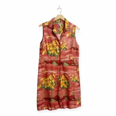 Tommy Bahama Silk Sleeveless Shirt Dress, Size 14, Hawaiian Floral Print - Image 1 of 4