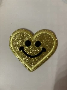 Aufbügler - Patches zum Aufbügeln - NEU - DIY - Smiley - Herz Mit Glitzer 💖 - Bild 1 von 1