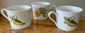 Vintage Shafford Porcelain Coffee Tea Cup County Fair Vegetable 1981 3 Pieces - Picture 1 of 7
