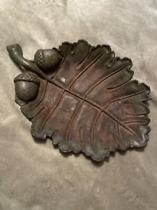 Cast Iron Oak Leaf Flanked By Two Acorns