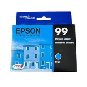 Cartucho de tinta cian Epson 99 Claria capacidad estándar hecho en EE. UU. paquete de 1 - Imagen 1 de 3