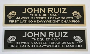 John Ruiz nameplate name plate for signed boxing gloves photo or case  - Picture 1 of 2