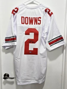 CALEB DOWNS Signed Custom Ohio State Buckeyes White Jersey COA - Picture 1 of 6