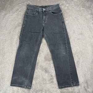 Black SouthPole Straight Wide Leg 4180 Denim Jeans Size 12 Skate y2k South Pole - Picture 1 of 4
