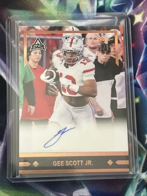 2021 Leaf Memories Auto Bronze Gee Scott Jr Ohio State Rookie TE #/99 NFL Draft - Image 1 of 3