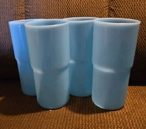 Tupperware Stapelbecher 500 ml / 16-18 oz blau Tassen Vintage 4er Set - Bild 1 von 4