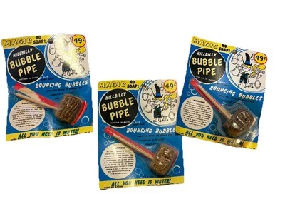 3 tubos de burbujas vintage Jak Pak Magic Hillbilly Corn Cob en embalaje original Foto 1 de 4