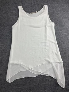 Soft Surroundings Tank Top Womens Large White Asymmetrical Layered Hem Tunic - Picture 1 of 7