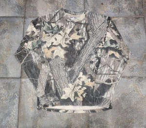 Vintage Y2K Jerzees Outdoors Boys Medium 10-12 Mossy Oak Break Up Camo T Shirt - Picture 1 of 7
