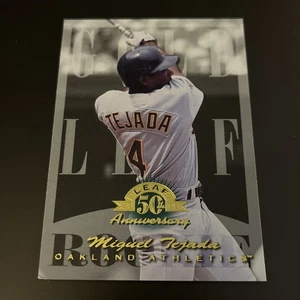 Miguel Tejada 1998 Leaf 50th Anniversary #186 Rookie (RC) Oakland Athletics -Bx3 - Picture 1 of 2