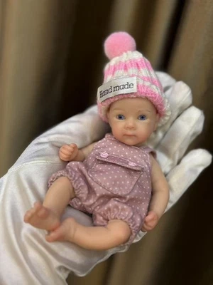 Mini boneca bebê silicone corpo inteiro tamanho palma 6 polegadas boneca menina anatomicamente correta - Imagem 1 de 4