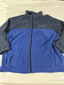 Columbia Sweater Mens XL Blue & Navy Fleece Outdoors Full Zip Up - Picture 1 of 5