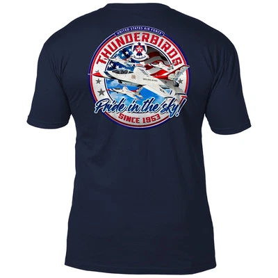 Camiseta para hombre US Air Force Thunderbirds diseño 7,62 azul marino Foto 1 de 2