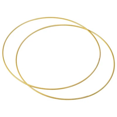 2Pcs 14" Round Metal Floral Hoop Wreath Frame Ring Wedding Party Wall Hanging - Image 1 of 4