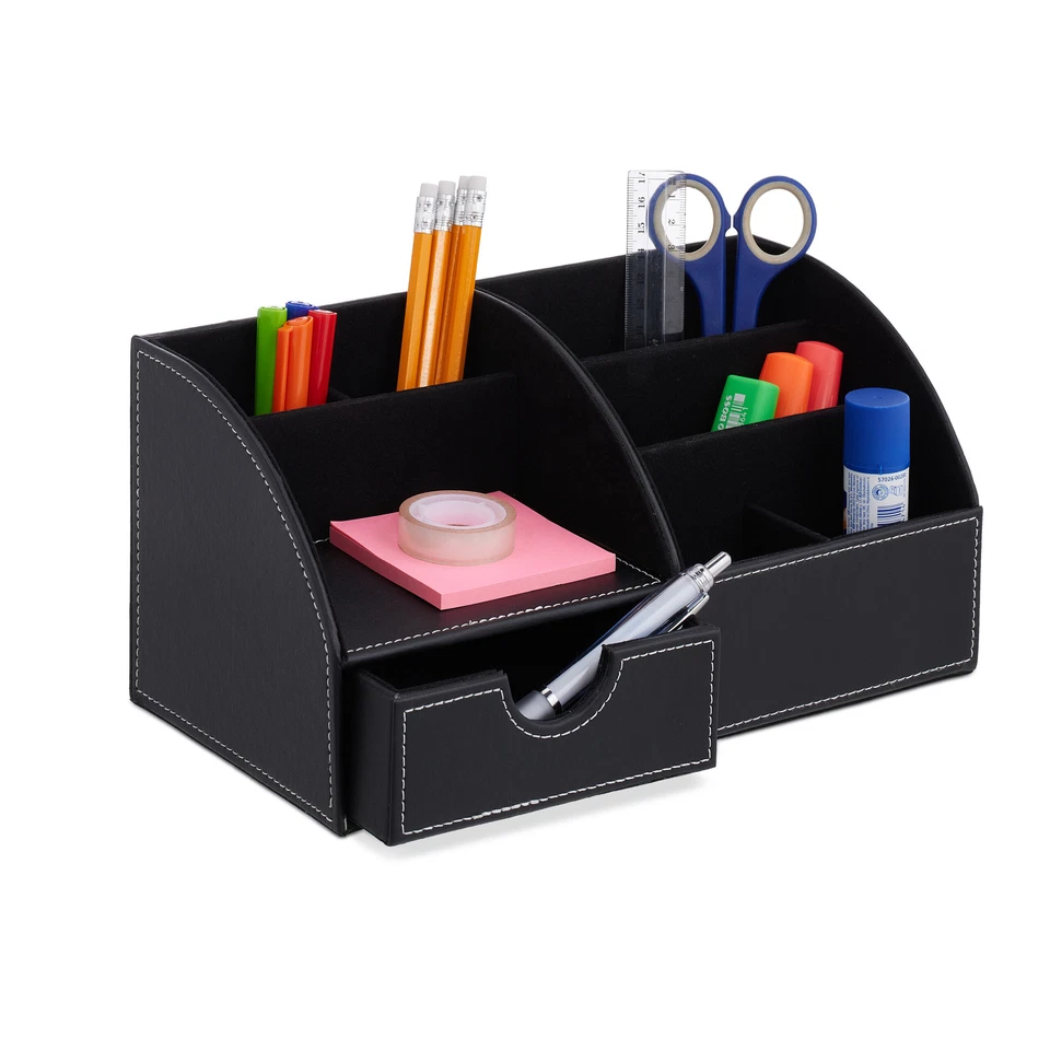 Schreibtisch Organizer Stifte Tisch Organizer schwarz Stiftehalter Büro Ordnung  - Bild 1 von 4