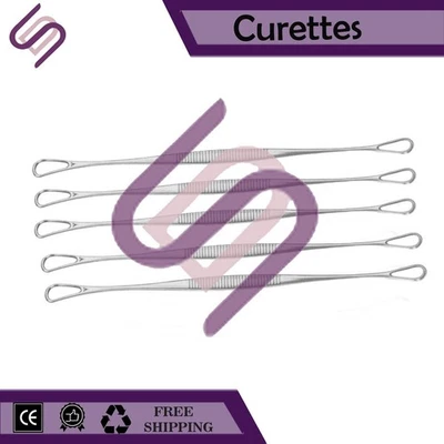 Juego de 10 curetas uterinas de doble extremo para ginecomastia tamaño 00, 0, 1, 2, 3 afiladas/romas Foto 1 de 4