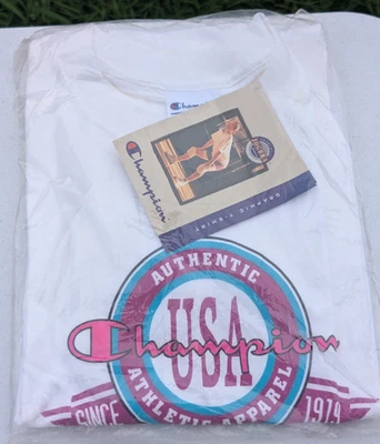 Camiseta Gráfica Vintage Champions Para Mujer S/M Hecha en EE. UU. - Nueva Stock Antiguo Foto 1 de 3