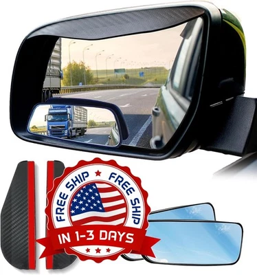 Juego De 2 Espejos Para Puntos Ciegos De Coche Con Palo Ajustable Para Coches EE. UU. Foto 1 de 4