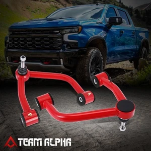Fits 2019-2024 Chevrolet Silverado 1500 Tubular Front Upper Control Arms Kit Red - Picture 1 of 6
