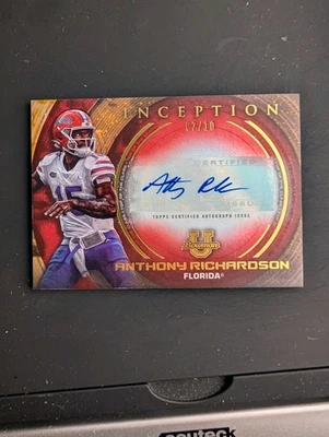 Anthony Richardson /10 Auto Red 2022 Inception Bowman Chrome U University - Image 1 of 2