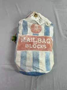Vintage Sears Roebuck Mailbag of Blocks No 142 Little Learners Non Toxic Wood - Picture 1 of 5