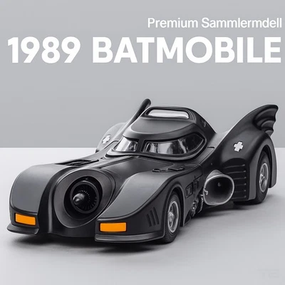 1989 Batman Batmobile 1:24 – LED Licht, Sound, Rauch Effekt, Sammlermodell - Bild 1 von 4